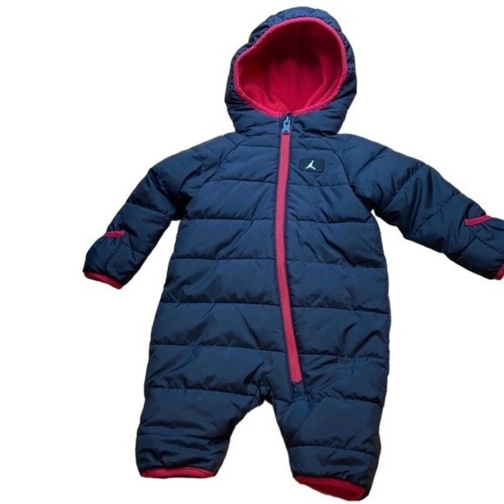 Nike Air Jordan Black and Red Winter Snow Suit Puffer Coat Baby Kids 0-3 Months